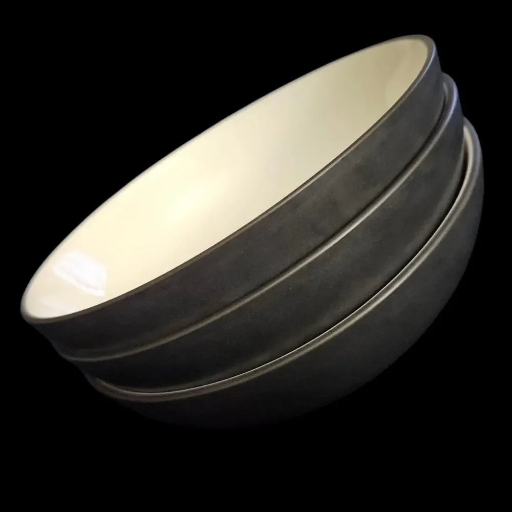 Noritake Colorwave Graphite Cereal Bowls Set of 3 Stoneware